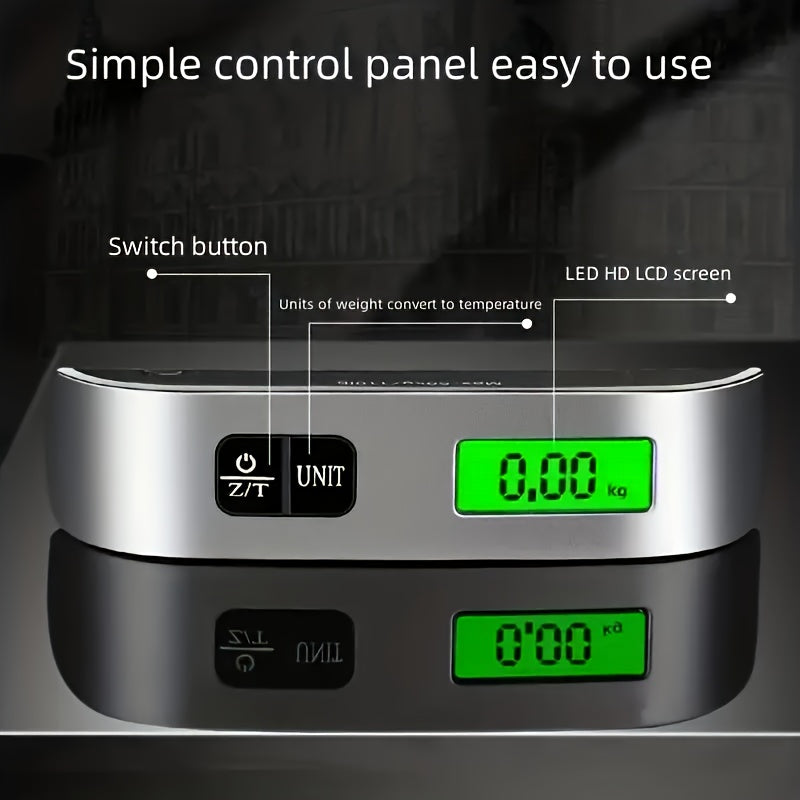 Портативные электронные весы для багажа 50 кг с крюком для посылок, рыбалки, подъема