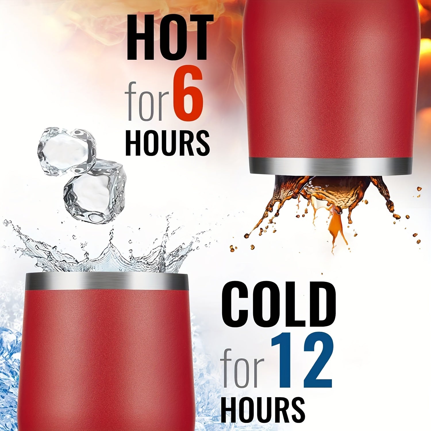 12oz Double Wall Vacuum Insulated Stainless Steel Coffee Mug with Push Lid Recyclable