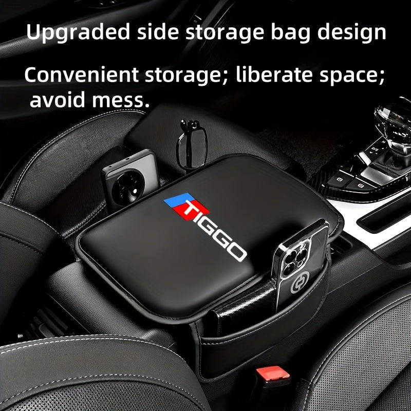 Universal Car Armrest Pad With Side Storage Bag Console Protector
