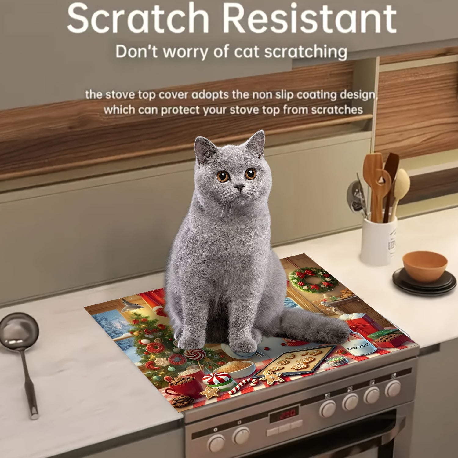 Cubierta para estufa de muñeco de nieve navideño, impermeable, resistente al calor, antideslizante para cocinas eléctricas y de vidrio