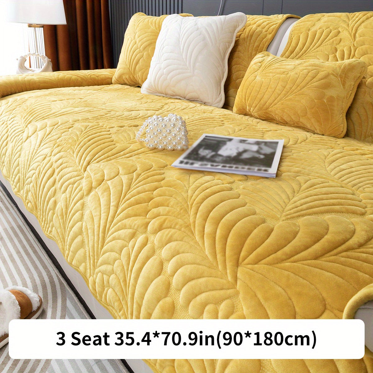 Короткий плюшевый чехол для дивана на все сезоны, идеально подходит для домашнего декора в спальне, офисе или гостиной. Исключает спинку, подлокотники и наволочку.