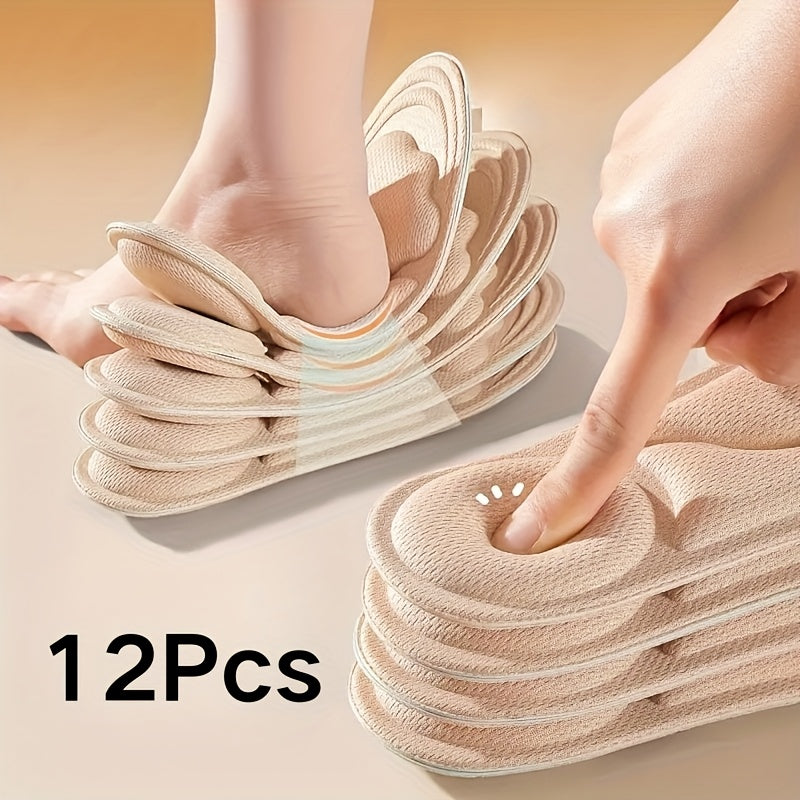 Women Breathable Comfortable Shoe Insoles 6 Pairs for High Heels Sports