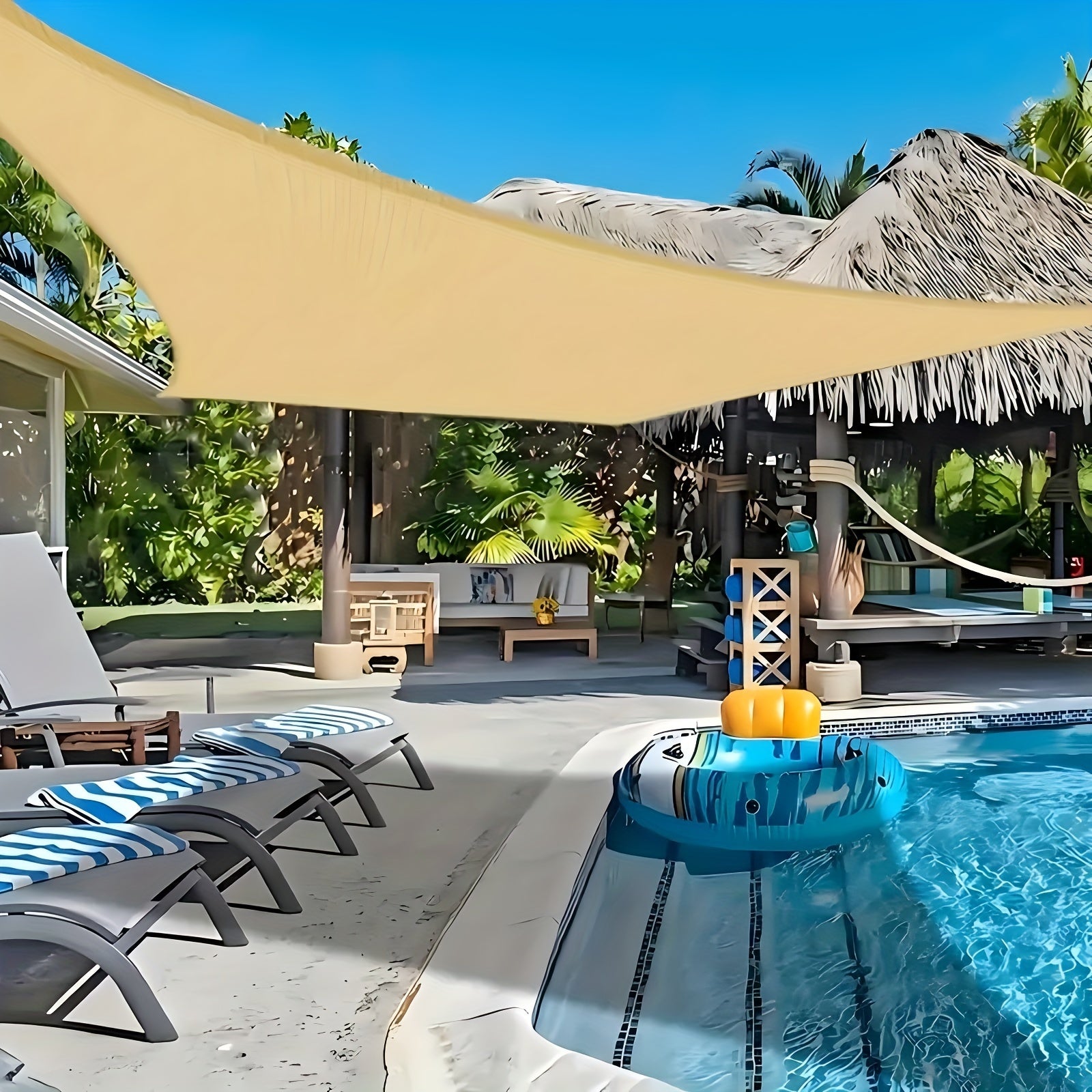 Waterproof Outdoor Sunshade Awning for Patio Garden Balcony Railing Protection Yellow