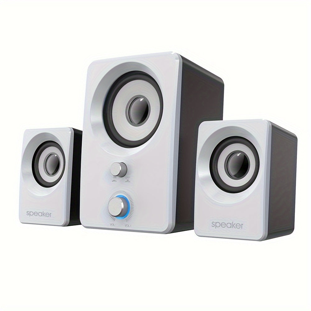 2.1 Stereo Computer Speakers Wireless Wired USB Power Black for Music Movies Gaming