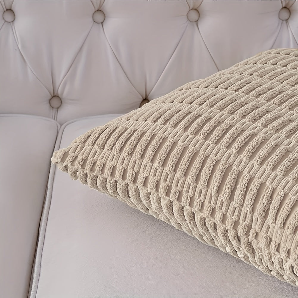 Corduroy tashlab yostiq qoplami Boho chiziqli bezakli yostiq uchun divan, yotoq, mehmonxona uchun 2 ta to'plam