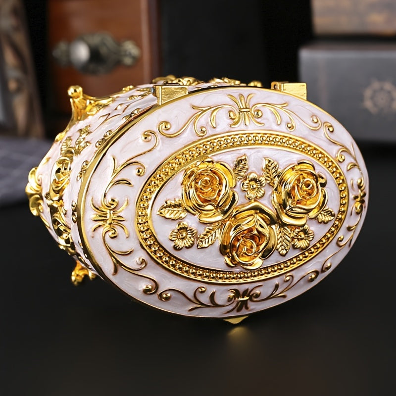 Emajl zargarlik buyumlari qutisi uchun quloqchinlar, uzuklar va taqinchoqlar Retro metall tashkilotchisi ayollar uchun sovgʻa