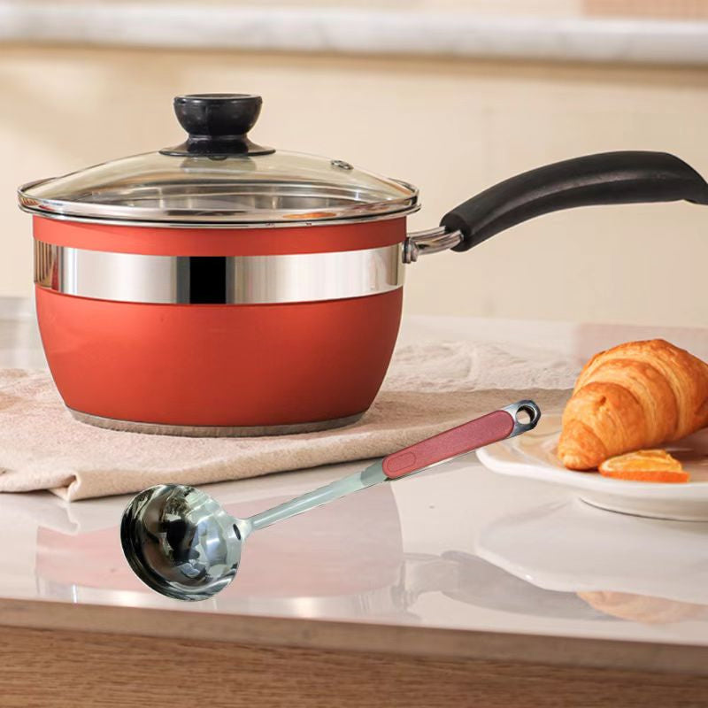 Juego de utensilios de cocina de acero inoxidable de 14 piezas con ollas y utensilios antiadherentes