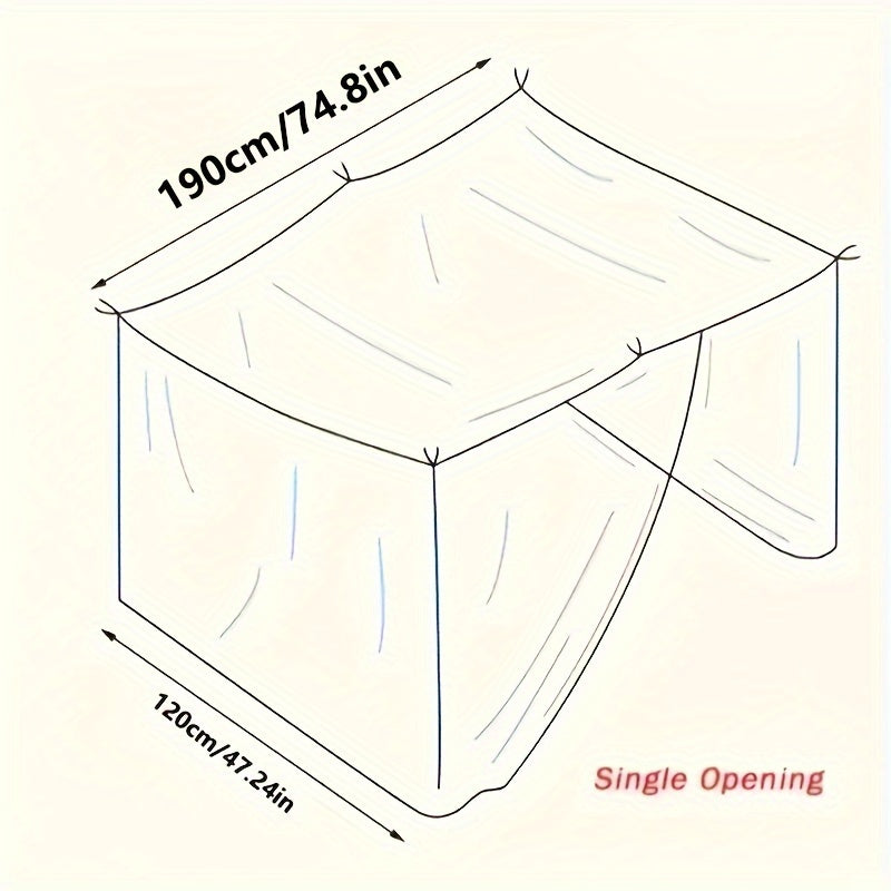 Cielo de cama de poliéster blanco con entrada individual, mosquitera para dormitorio y exteriores