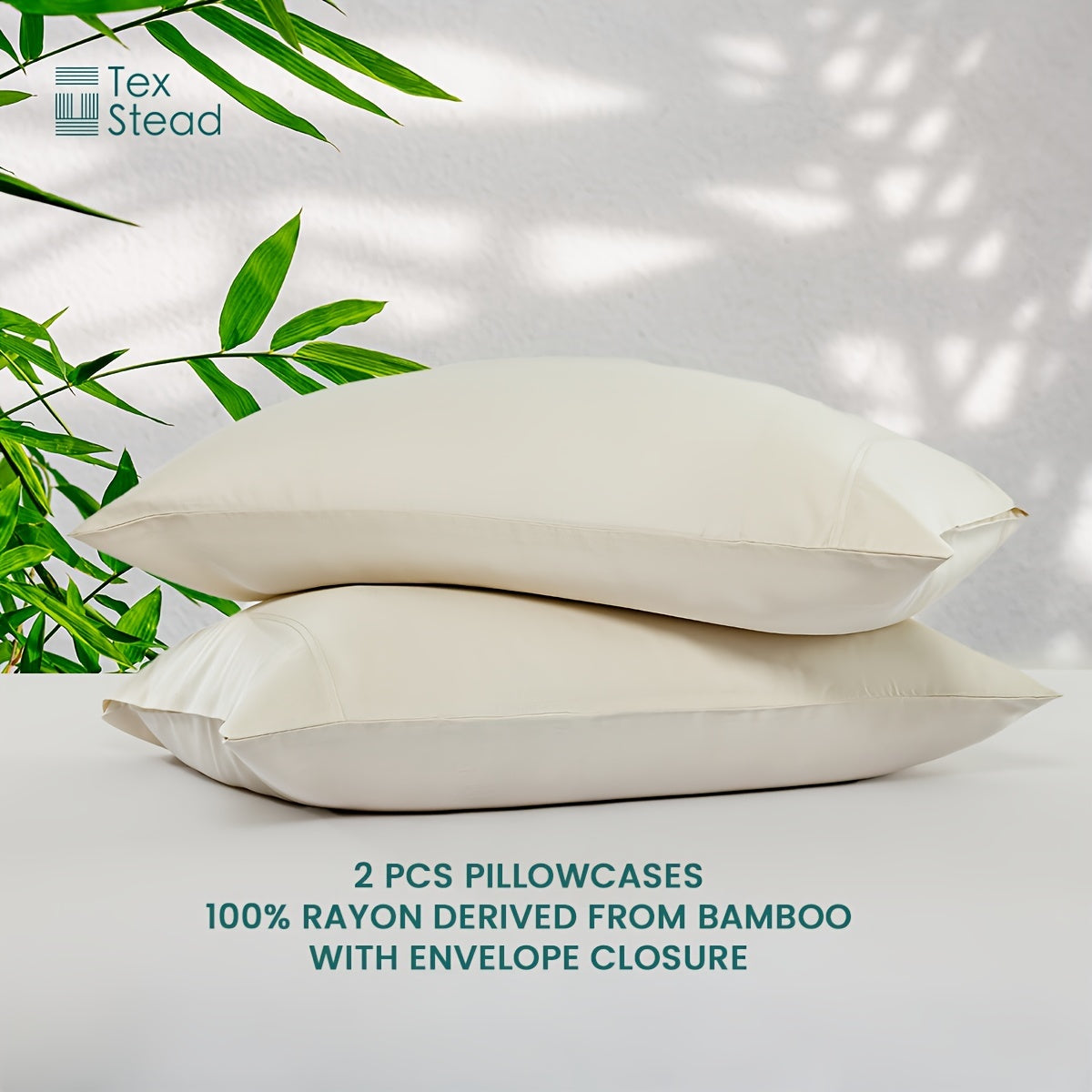 Pink Bamboo Fiber Pillowcases Set Soft Breathable Hypoallergenic Machine Washable