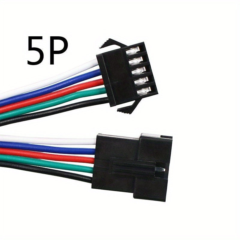 5 Sets of 15cm JST SM Male to Female LED Strip Light Connectors 2P 3P 4P 5P 6P
