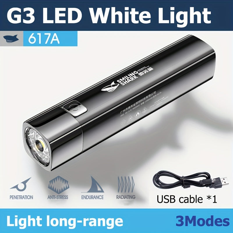 Linterna LED con banco de energía 150-350 lúmenes, batería de litio recargable, recargable por USB, para acampar y hacer senderismo al aire libre