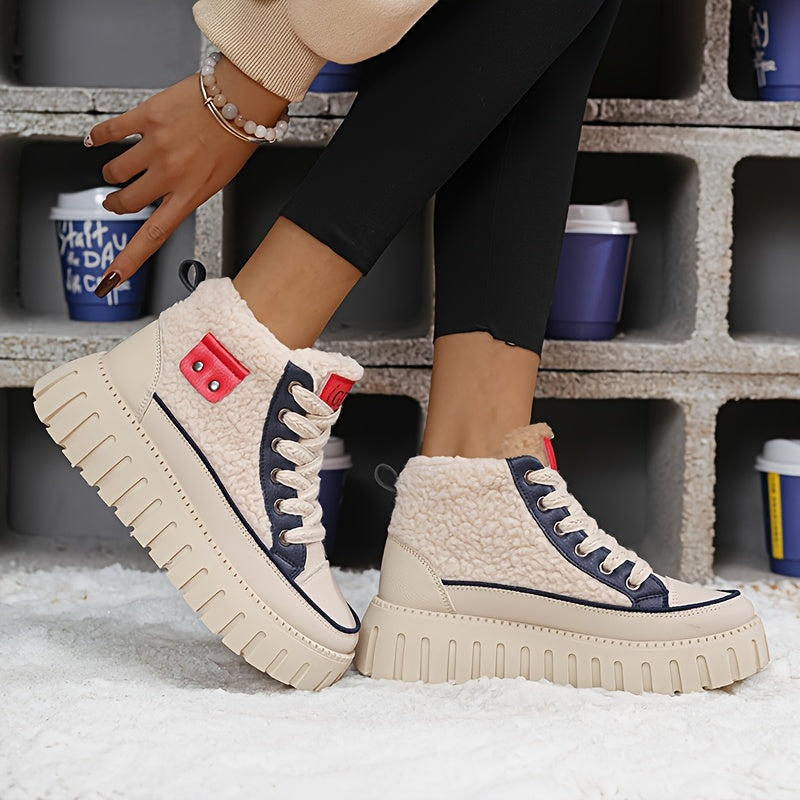 Women's Winter Thickened High-Top Warm Boots Chunky Sole Snow Shoes