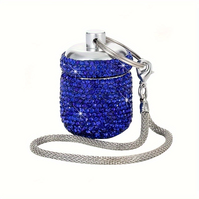 Portable Golden Pill Box Water Drill Keychain Travel Waterproof Storage