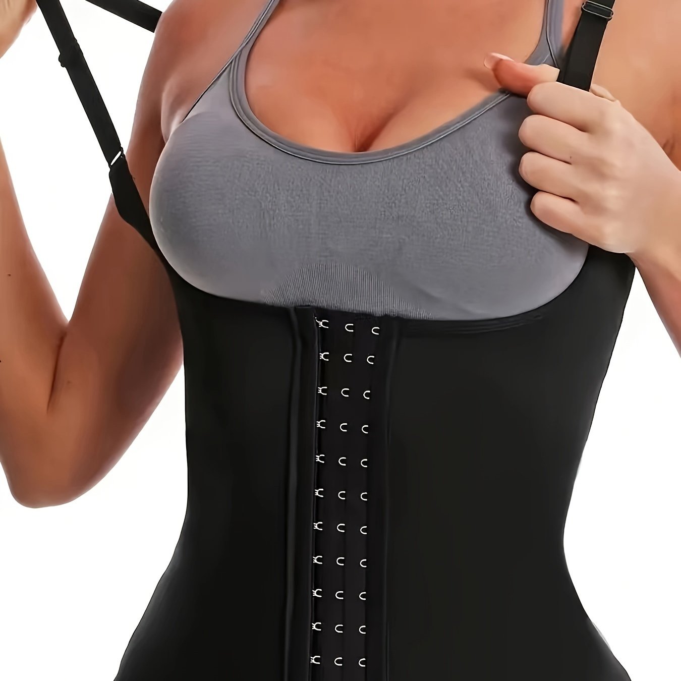 Women's Neoprene Corset Top with Adjustable Shoulder Straps Medium Support Waist Cincher