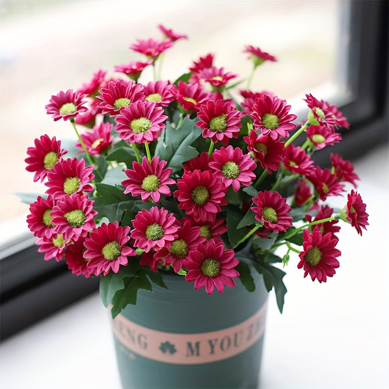 Artificial Plastic Daisy Flowers UV Resistant for Home Decor Tabletop Arrangements Spring Occasions