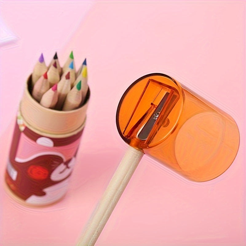 12-Donali rangli qalam to'plami va qalam so'rash uchun qalam pichoq bilan maktabga qaytish va Kawaii ofis uchun