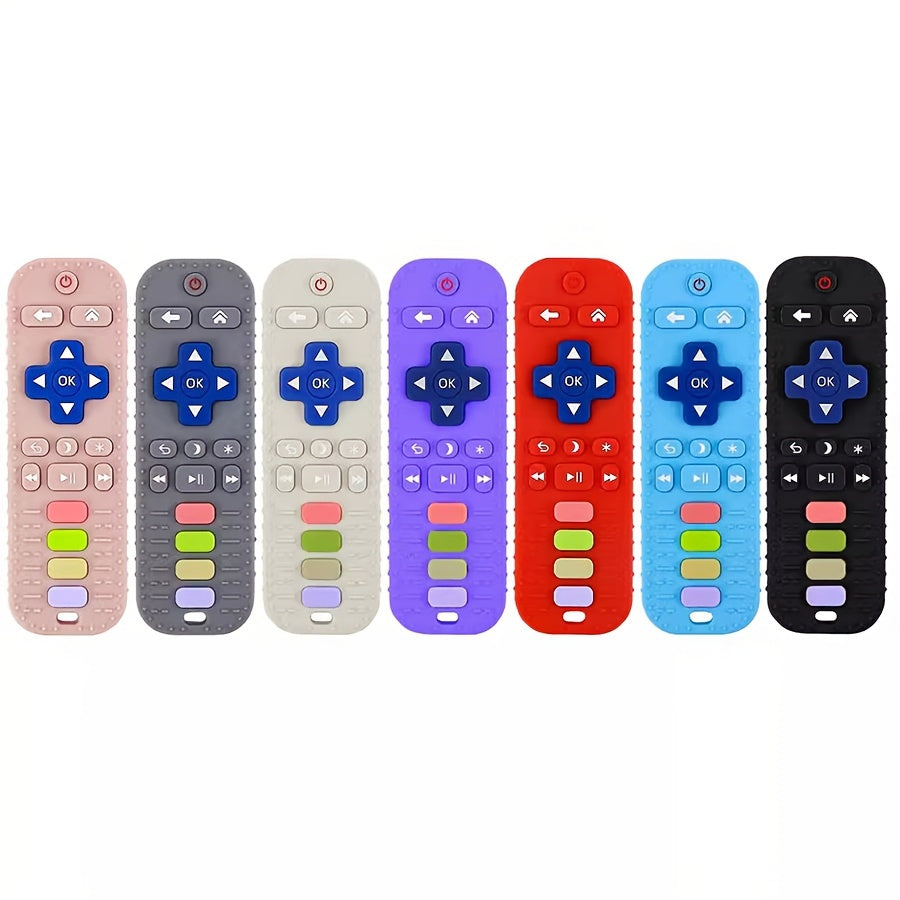Baby Teether Silicone Remote Control Shape BPA-Free Multi-Color for Ages 0-3