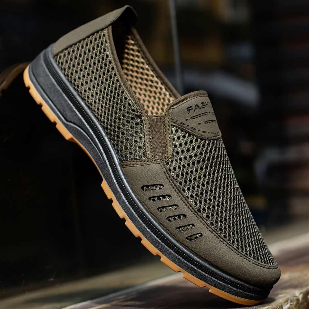 Men's Breathable Mesh Slip-On Sneakers with Non-Slip Rubber Sole