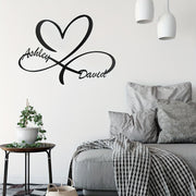Metal Wall Art Heart Shape Customizable Monogram for Wedding or Couple Gift