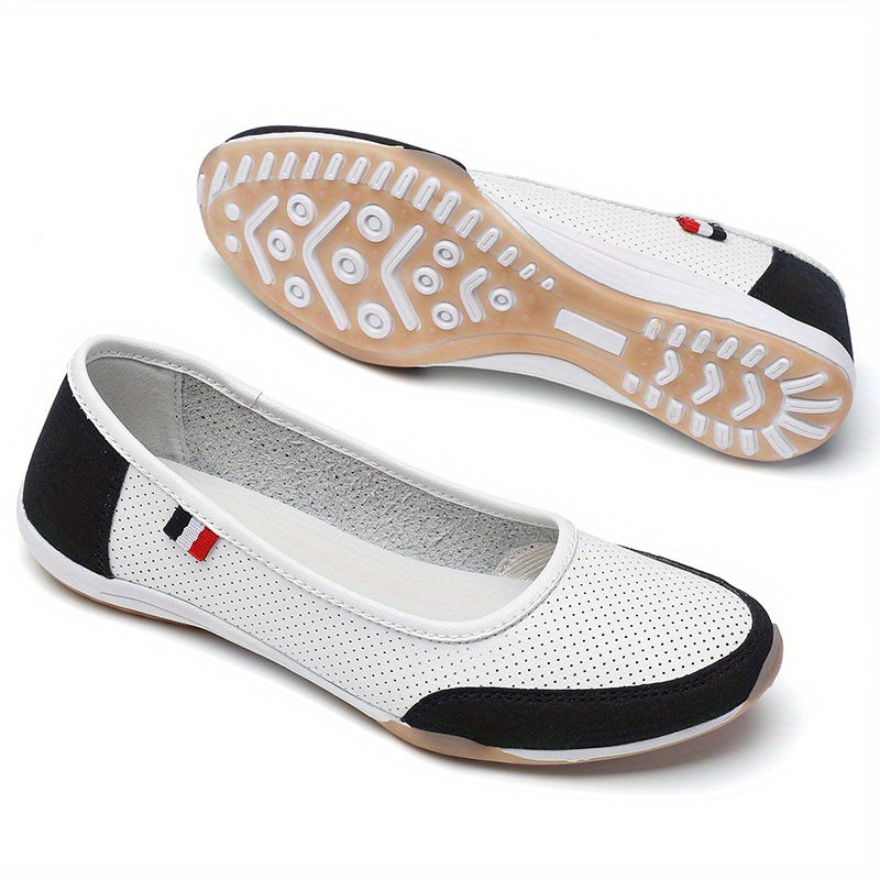 Women's Lightweight Breathable Slip-On Sneakers Black Gray Non-Slip Rubber Sole