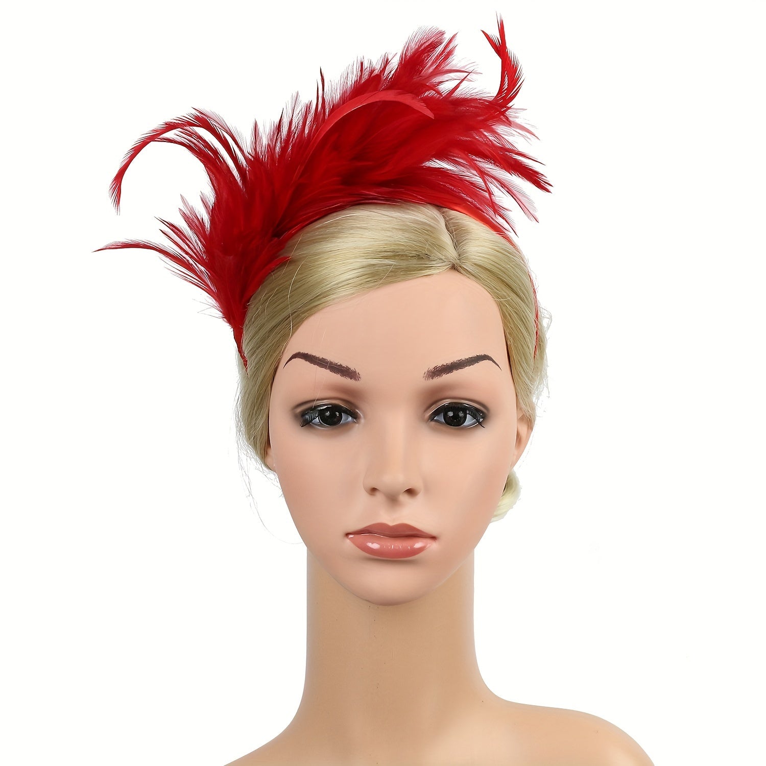 Faux Feather Headband Fascinator for Women Carnival Costume Hair Accessory