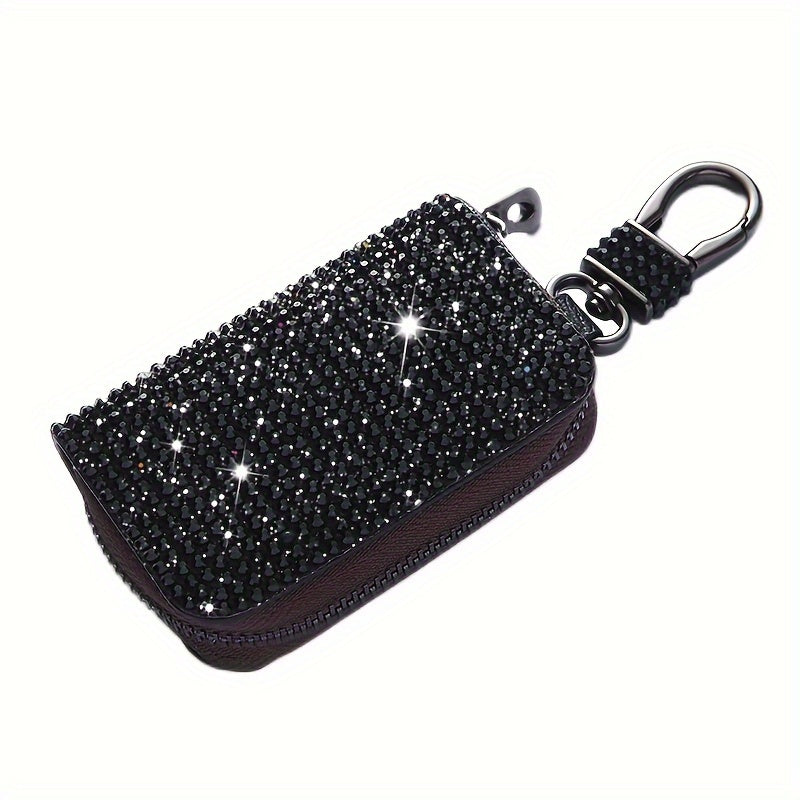 Women's Car Key Protector Rhinestone-encrusted Small Stylish Car Interior Accessory