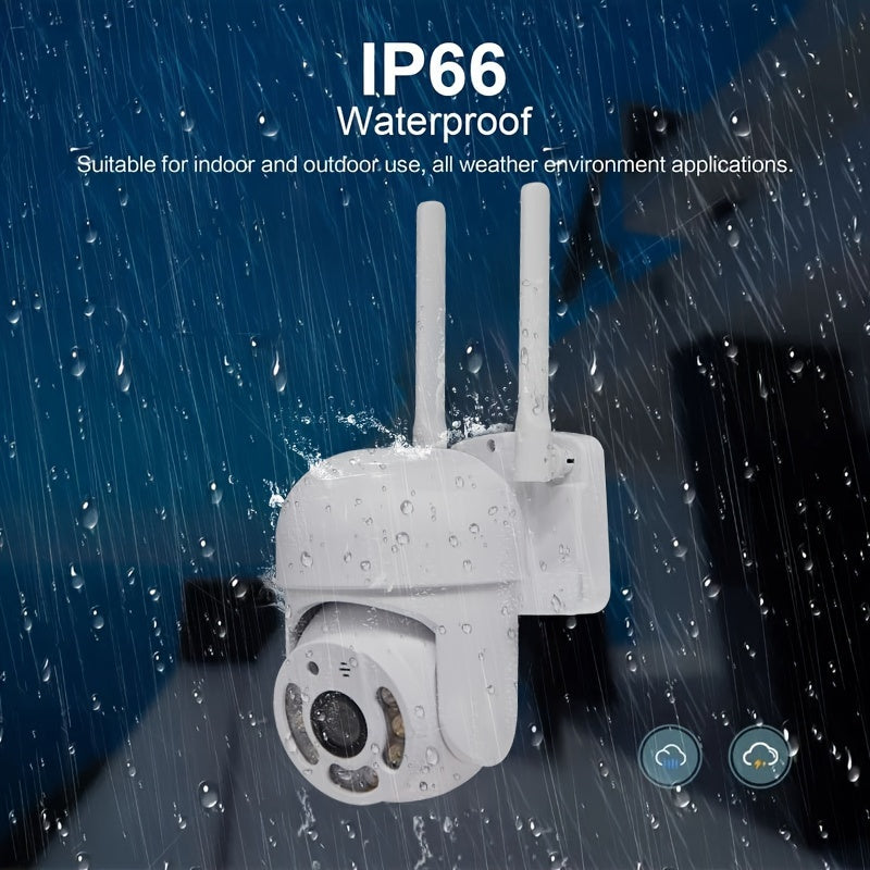 Outdoor WiFi Security Camera with Pan Tilt Auto Tracking Night Vision Two-Way Audio Waterproof CCTV