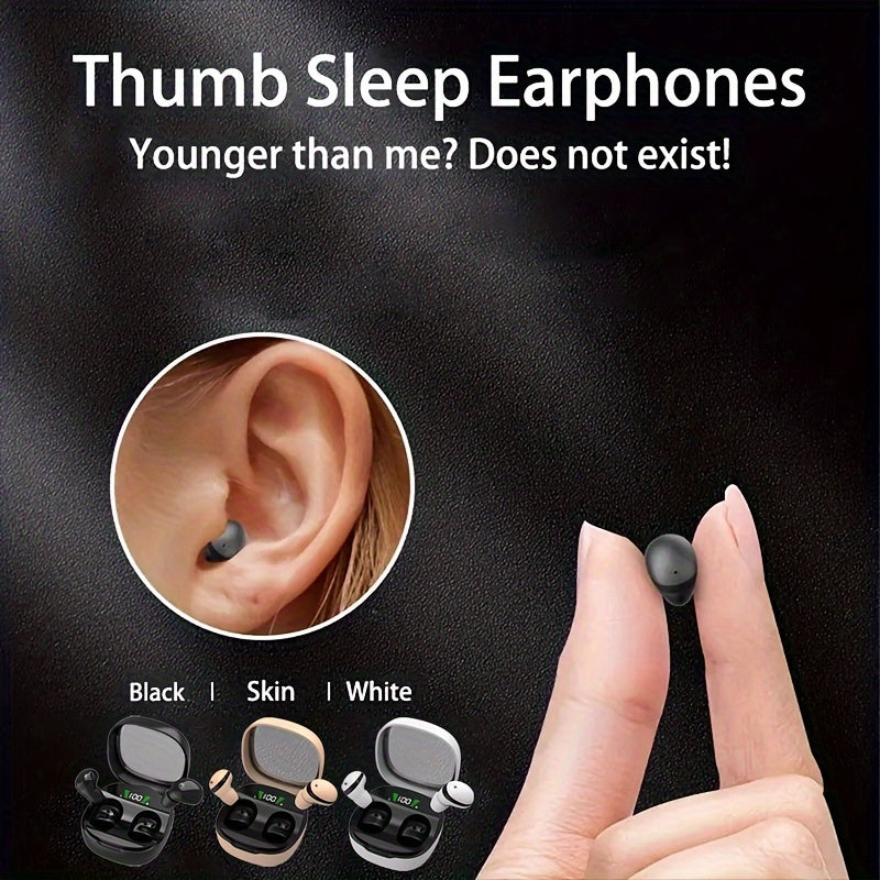 Wireless Invisible Earbuds for Adults in Black and White with Noise Cancellation