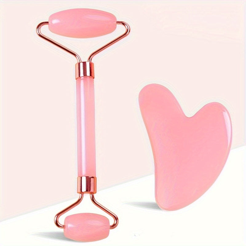 Juego de 20000 rodillos de masaje facial de doble cabeza con raspador Gua Sha en forma de corazón y kit portátil de herramientas de masaje corporal