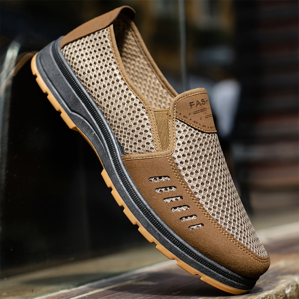 Men's Breathable Mesh Slip-On Sneakers with Non-Slip Rubber Sole