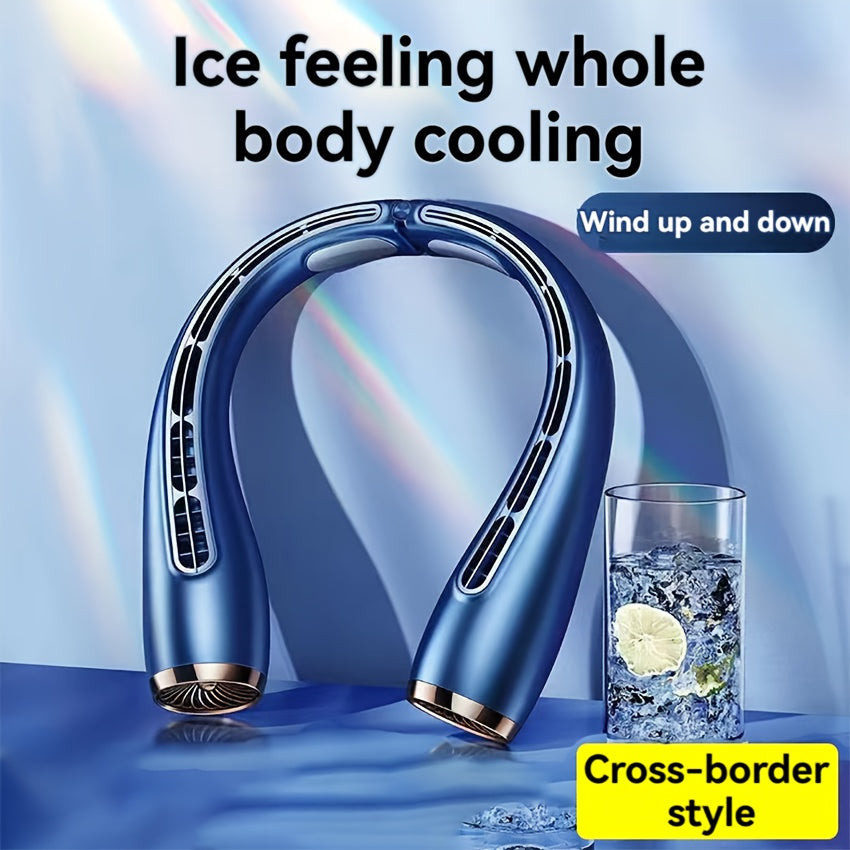 Rechargeable Neck Fan Bladeless Design 4000mAh Battery Hands-Free Cooling