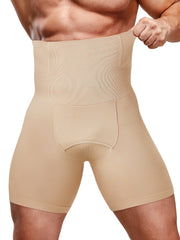 Men's High-Compression Seamless Tummy Control Shorts Breathable Nylon Spandex Slimming Body Shaper
