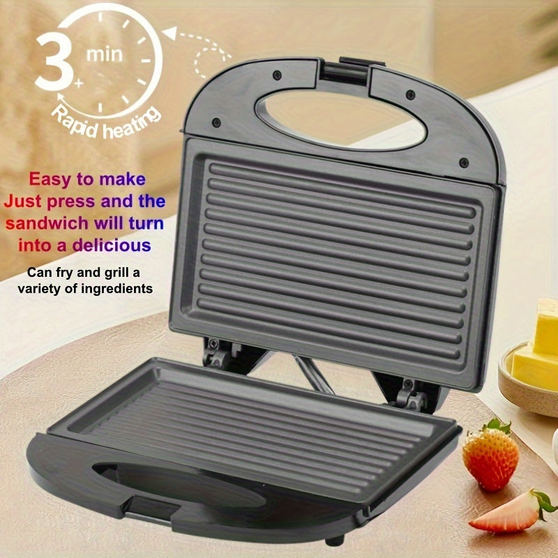 European 3-in-1 Sandwich Maker Non-Stick Grill with Quick Heat 1000W Portable