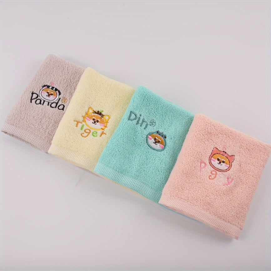 Paxta aralashmasi yuvinish matolari, multfilm hayvonlari tasviri bilan, 25x25cm, 3 ta to'plam