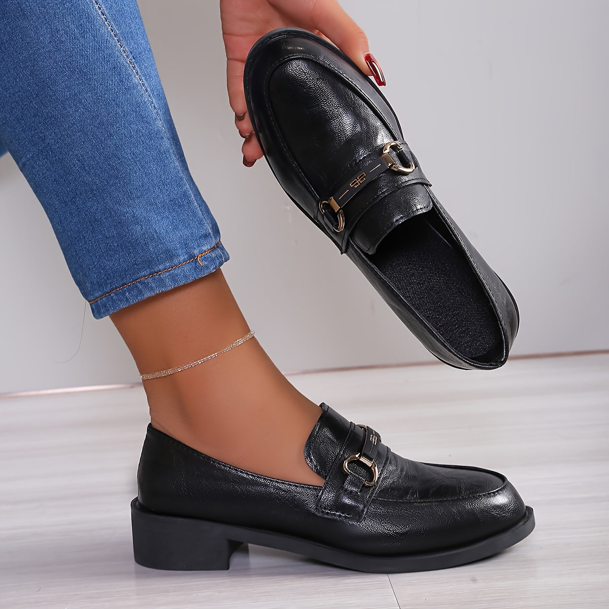 Women's Round Toe Slip-On Flats, Comfortable Rubber Sole, Anti-Slip, Casual Shoes