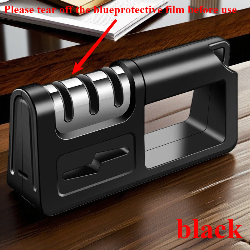 4-в-1 точилка для кухонных ножей с алмазным камнем, эргономичной ручкой, регулируемым углом, длиной 19 см