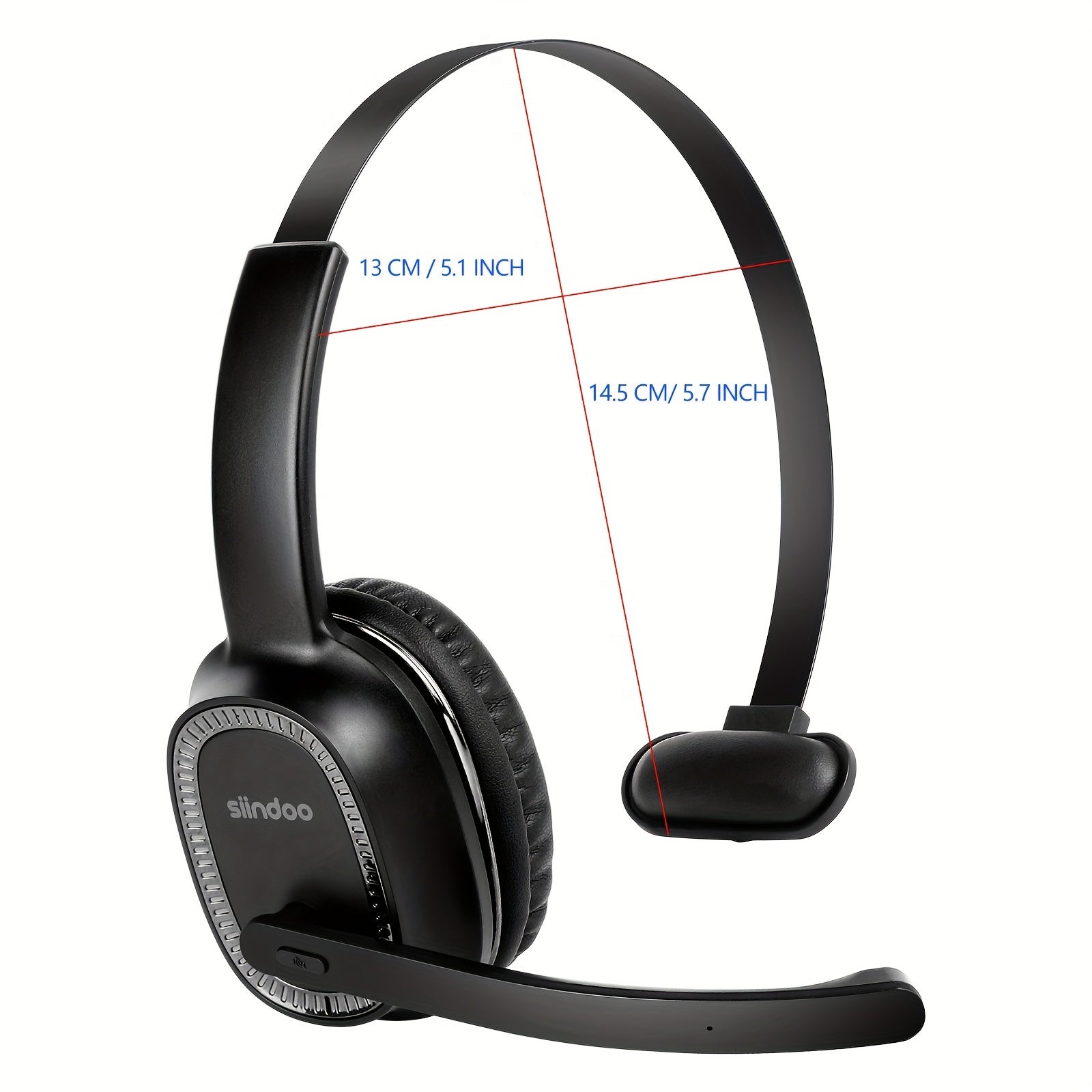 Wireless Noise-Canceling Headset with Microphone Black Rechargeable 400mAh USB-C