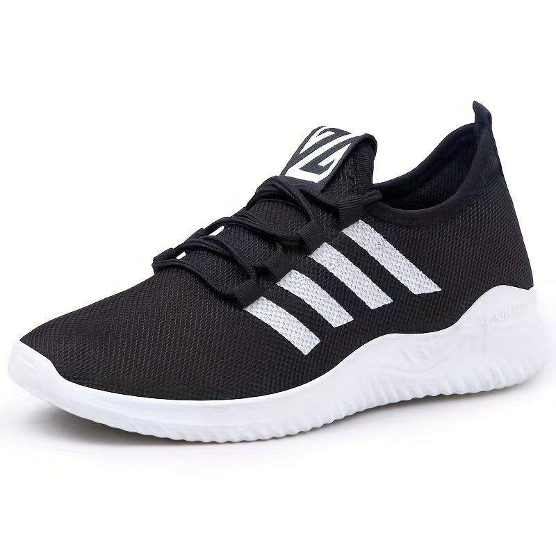 Unisex Low Top Sneakers Fabric Upper Lace-Up PVC Sole Athletic Casual Shoes