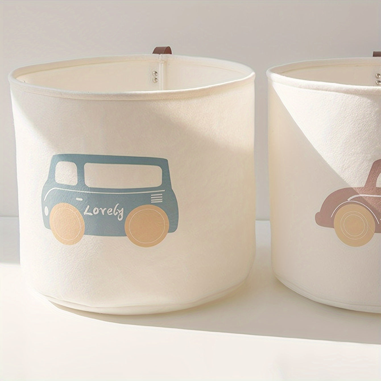 Car-Themed Large Capacity Foldable Toy Storage Basket for Clothes and Toys