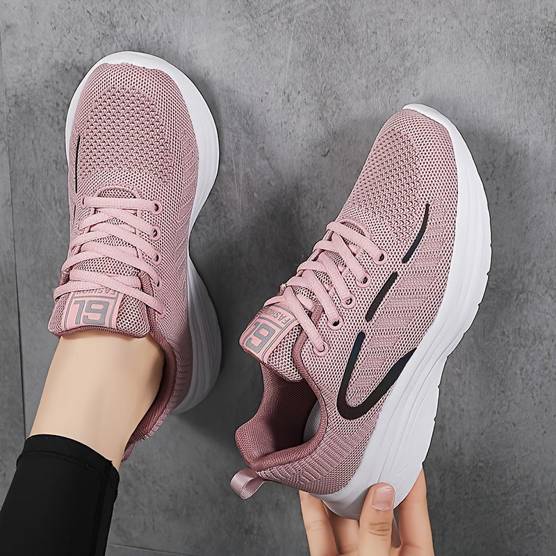 Women's Mesh Running Shoes Lightweight Breathable Pink for Summer and Spring