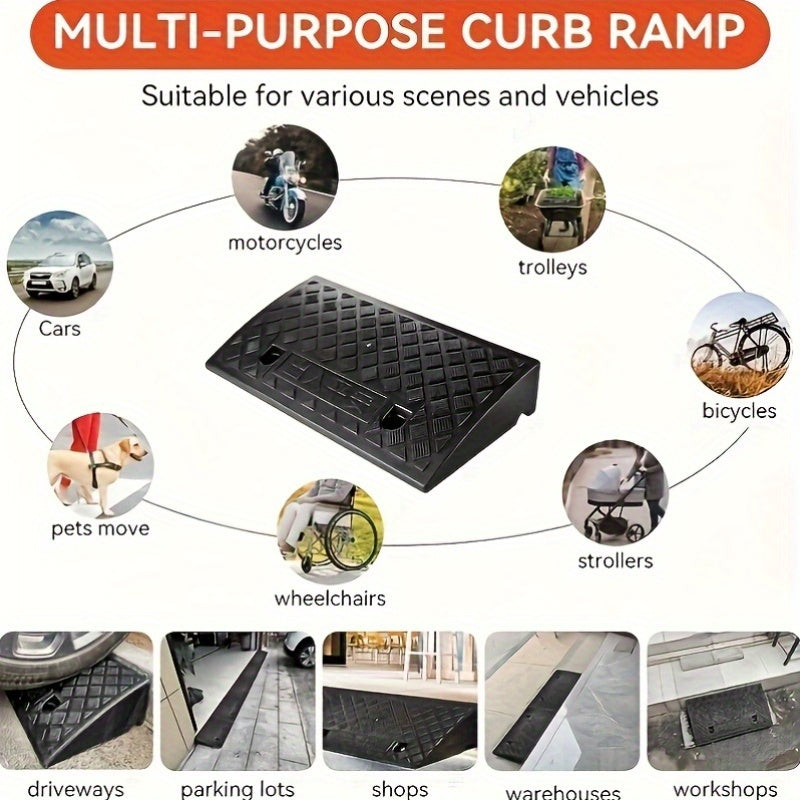 Portable Threshold Ramp for Cars Wheelchairs and Walkways