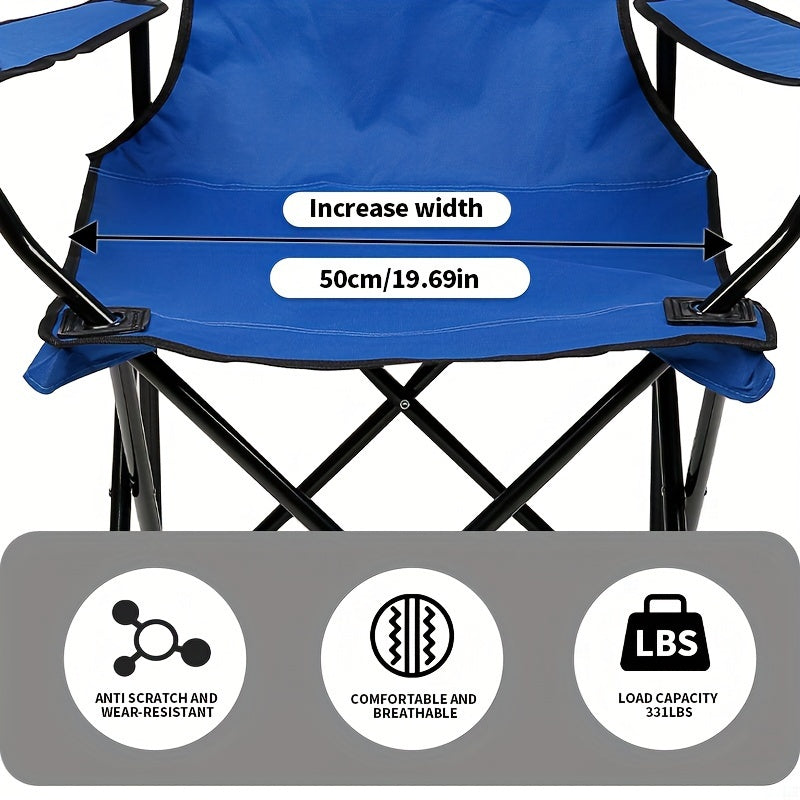 Adult Outdoor Folding Chair with Steel Frame Varnished Portable and Durable