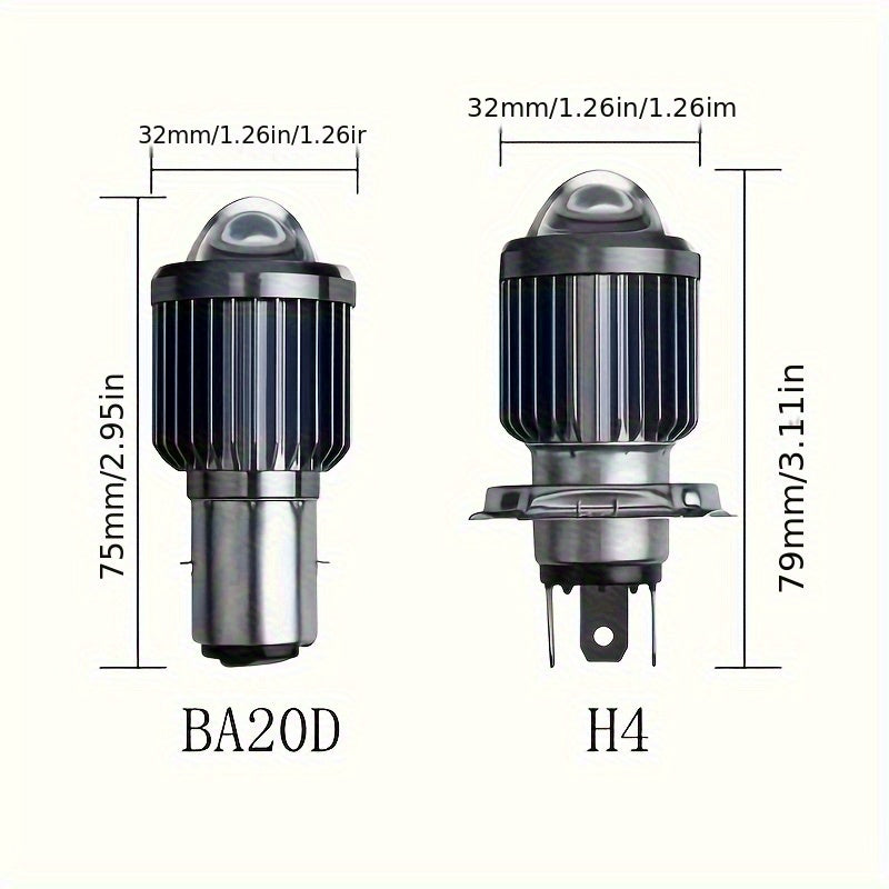Motorcycle LED Bulb H4 H6 BA20D P15D 6000LM White Yellow Hi Lo Beam