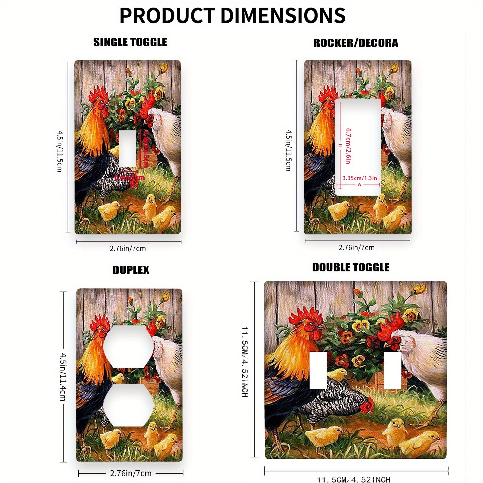 1 dona Ferma Xonasi Tovuq Yoritish Kalit Qopqog'i Ichki/Tashqi Foydalanish Uchun Yotoqxonalarda, Oshxonada, Hammomda.