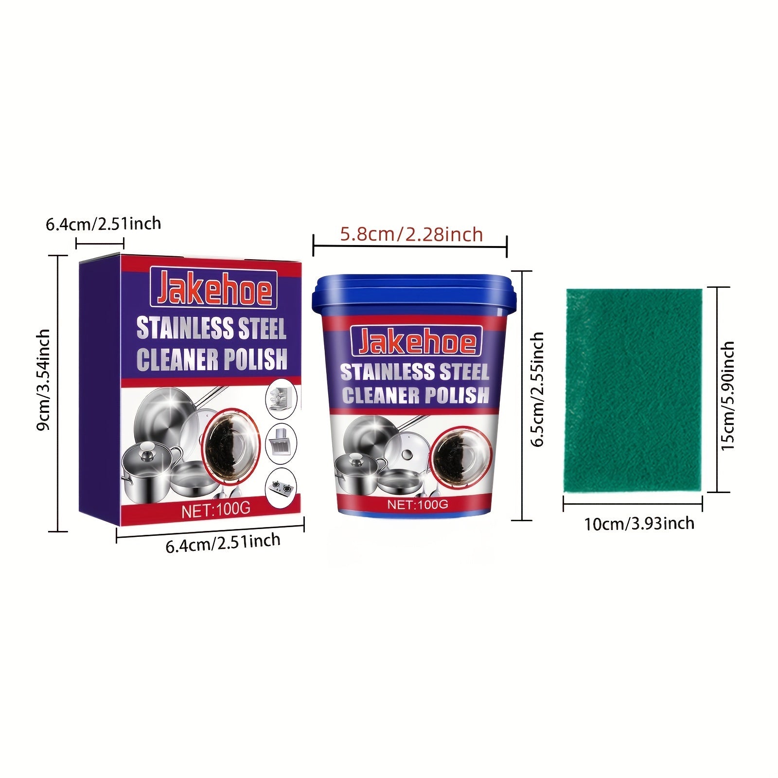 Stainless Steel Cleaner Paste for Grease Rust Stains Kitchen Utensils Stove