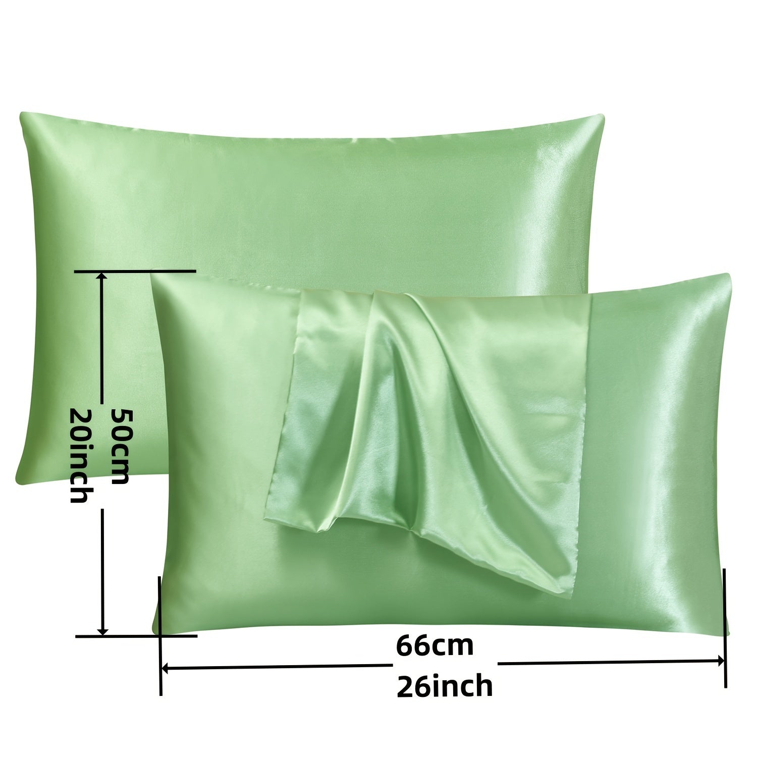 Set of 2 Soft Satin Pillowcases Hair Skin Friendly Envelope Closure