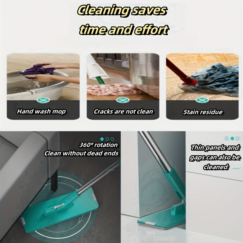 Uy uchun mop va kova to'plami quruq va ho'l polni tozalash uchun, ko'p funksiyali va oson ishlatiladigan