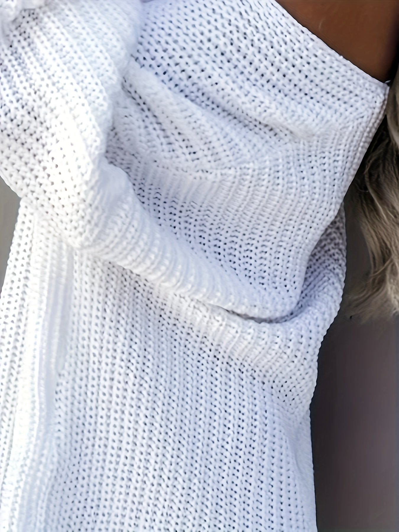 Ayollar uchun V-Yengli sviter yumshoq issiq qishki kofta qora kundalik moda