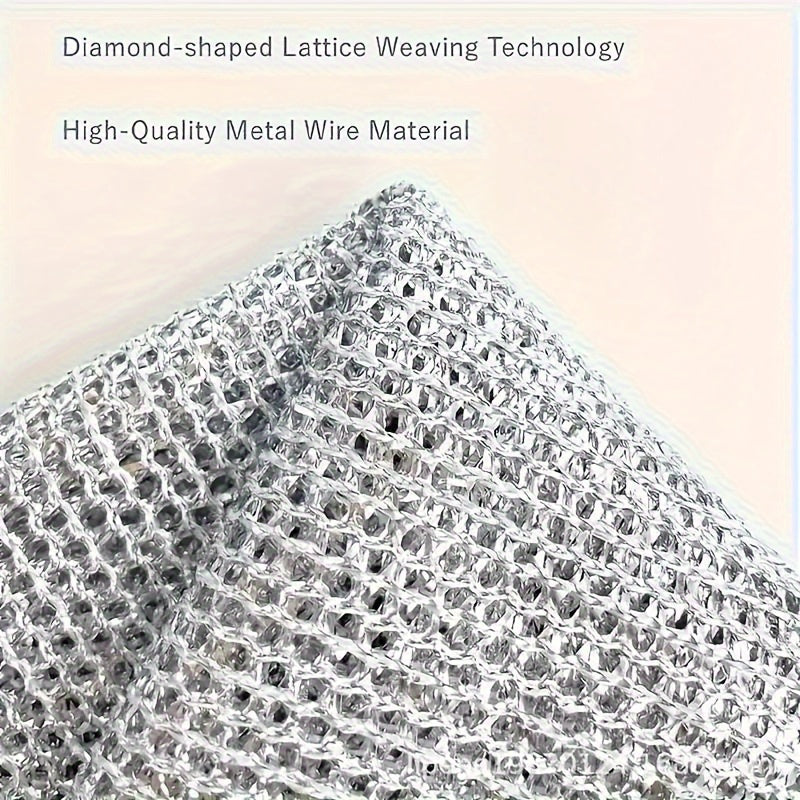 Комплект из 6/10/12 чистящих тряпок из стальной проволоки, без царапин, 20 см, безопасны для посудомоечной машины