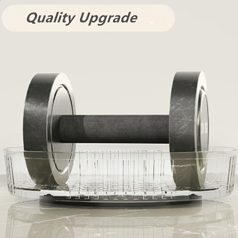 Вращающийся на 360° поднос для кухонного органайзера белого цвета - универсальное хранилище для специй, приправ и косметики - идеально подходит для столешниц и организации кладовых, удобный поднос для кухонной стойки